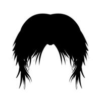 conception illustration de le forme de une homme longue noir cheveux. parfait pour autocollants, carte éléments, social médias, bannières, affiches vecteur