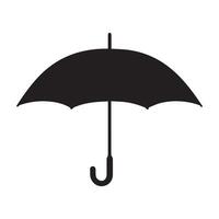 parapluie icône. noir silhouette sur blanc Contexte. vecteur illustration.