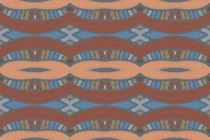 modèle sans couture ikat ethnique en tribal. conception pour le fond, papier peint, illustration vectorielle, tissu, vêtements, tapis, textile, batik, broderie. vecteur