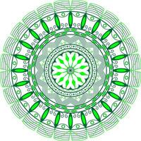 une circulaire vert et blanc mandala conception avec une circulaire modèle vecteur