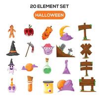 illustration de Halloween thème ensemble éléments vecteur