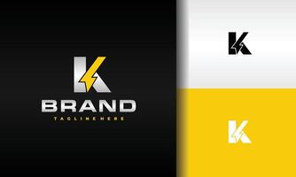lettre k foudre logo vecteur