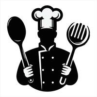 chef d'impression silhouette , chef pose silhouette , chef permanent silhouette , cuisine silhouette , nourriture silhouette , chef personnage silhouette , cuisine silhouette vecteur