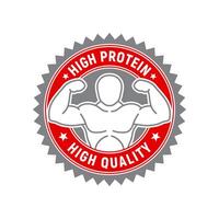 rouge et gris badge haute protéine haute qualité vecteur