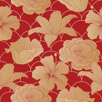 motif floral sans couture d'or avec des feuilles. fond tropical vecteur