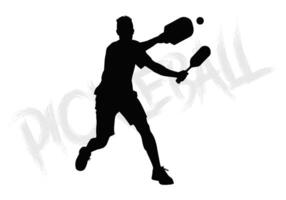 pickleball vecteur silhouette modèles. jouer, pickleball vecteur, balle, tournoi, logo, espiègle, terrain de jeux