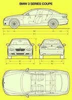 BMW série 3 coupe 2010 voiture plan vecteur