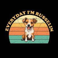 tous les jours je suis russelin typographie T-shirt conception illustration pro vecteur