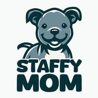 personnel maman avec Staffordshire taureau terrier T-shirt conception illustration pro vecteur