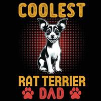 le plus cool rat terrier chien papa typographie T-shirt conception illustration pro vecteur