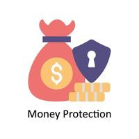 argent protection vecteur plat icône style illustration. eps dix fichier