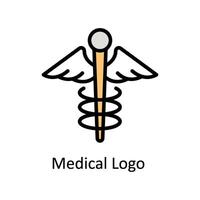 médical logo vecteur rempli contour icône style illustration. eps dix fichier