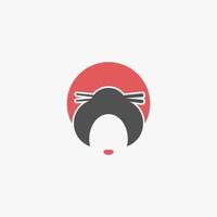 geisha logo modèle vecteur
