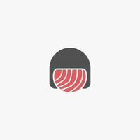 Sushi fille logo vecteur