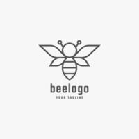 abeille ligne art logo vecteur