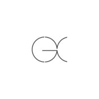 alphabet des lettres initiales monogramme logo gx, xg, X et g vecteur