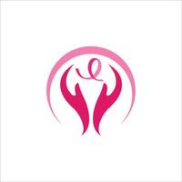 vecteur image de icône rose ruban. cancer conscience desing