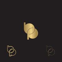 alphabet initiales logo pb, pb, b et p vecteur