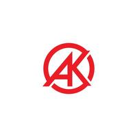 initiale lettre ak logo ou ka logo vecteur conception modèle