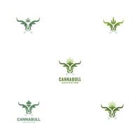 là sont taureau tête , cultivation ou plantation , fumée à venir en dehors de taureau nez Trois concept combiné faire canna taureau logo. vecteur