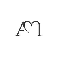 alphabet lettres initiales monogramme logo am, ma, a et m vecteur