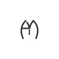 alphabet lettres initiales monogramme logo am, ma, a et m vecteur