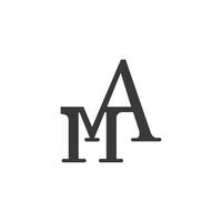 alphabet lettres initiales monogramme logo am, ma, a et m vecteur