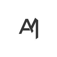 alphabet lettres initiales monogramme logo am, ma, a et m vecteur