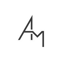 alphabet lettres initiales monogramme logo am, ma, a et m vecteur