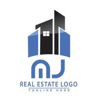mj réel biens logo conception maison logo Stock vecteur. vecteur