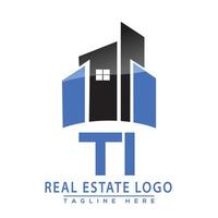 ti réel biens logo conception maison logo Stock vecteur. vecteur