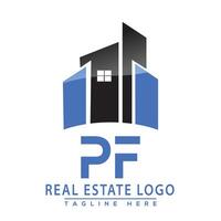 pf réel biens logo conception maison logo Stock vecteur. vecteur