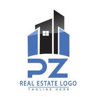 pz réel biens logo conception maison logo Stock vecteur. vecteur
