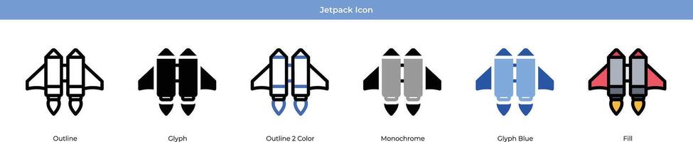 jetpack icône ensemble vecteur