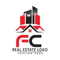 fc réel biens logo rouge Couleur conception maison logo Stock vecteur. vecteur