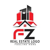 fz réel biens logo rouge Couleur conception maison logo Stock vecteur. vecteur