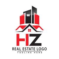 hz réel biens logo rouge Couleur conception maison logo Stock vecteur. vecteur