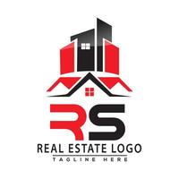 rs réel biens logo rouge Couleur conception maison logo Stock vecteur. vecteur