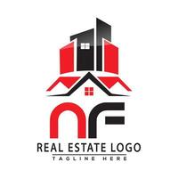 nf réel biens logo rouge Couleur conception maison logo Stock vecteur. vecteur