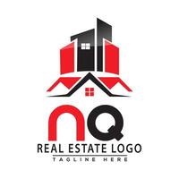 nq réel biens logo rouge Couleur conception maison logo Stock vecteur. vecteur