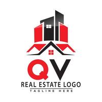 qv réel biens logo rouge Couleur conception maison logo Stock vecteur. vecteur