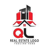 ql réel biens logo rouge Couleur conception maison logo Stock vecteur. vecteur
