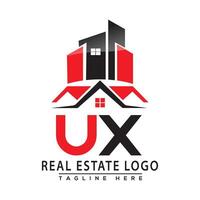 ux réel biens logo rouge Couleur conception maison logo Stock vecteur. vecteur