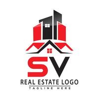 sv réel biens logo rouge Couleur conception maison logo Stock vecteur. vecteur