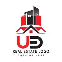 ub réel biens logo rouge Couleur conception maison logo Stock vecteur. vecteur