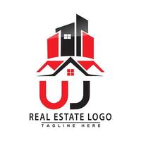 uj réel biens logo rouge Couleur conception maison logo Stock vecteur. vecteur