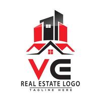 ve réel biens logo rouge Couleur conception maison logo Stock vecteur. vecteur