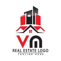 vm réel biens logo rouge Couleur conception maison logo Stock vecteur. vecteur