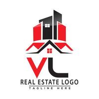 vl réel biens logo rouge Couleur conception maison logo Stock vecteur. vecteur