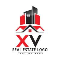 xv réel biens logo rouge Couleur conception maison logo Stock vecteur. vecteur
